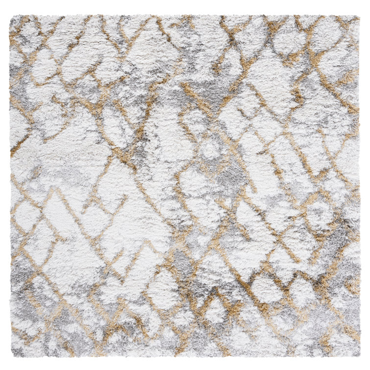 Steelside™ Runner Cade Abstract Area Rug in Ivory/Gold & Reviews Wayfair